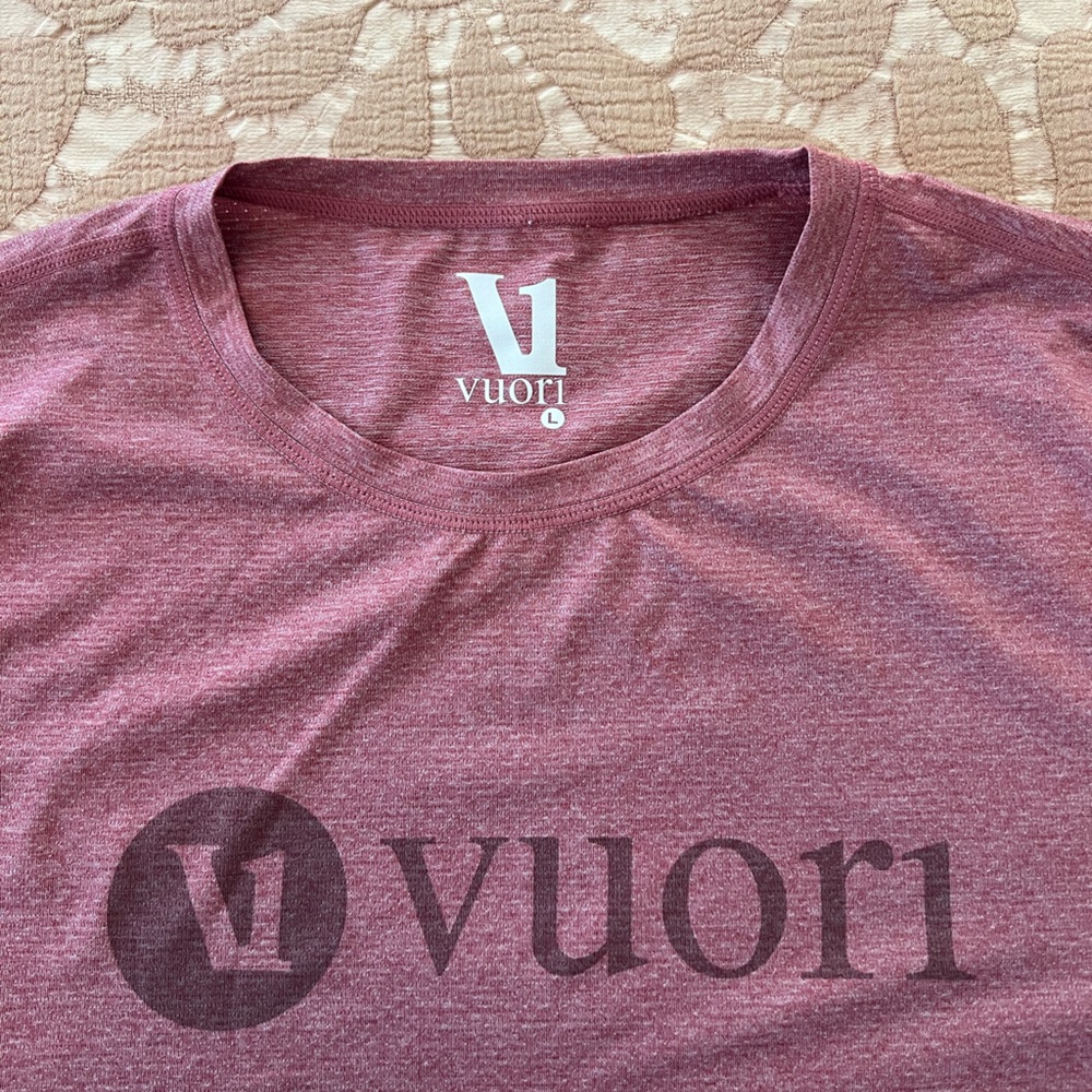 Vuori Men’s Red Logo Athletic Shirt - Picture 2 of 3